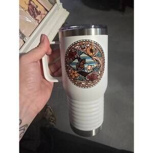 NEW POLAR CAMEL cowgirl western graphic mug in white